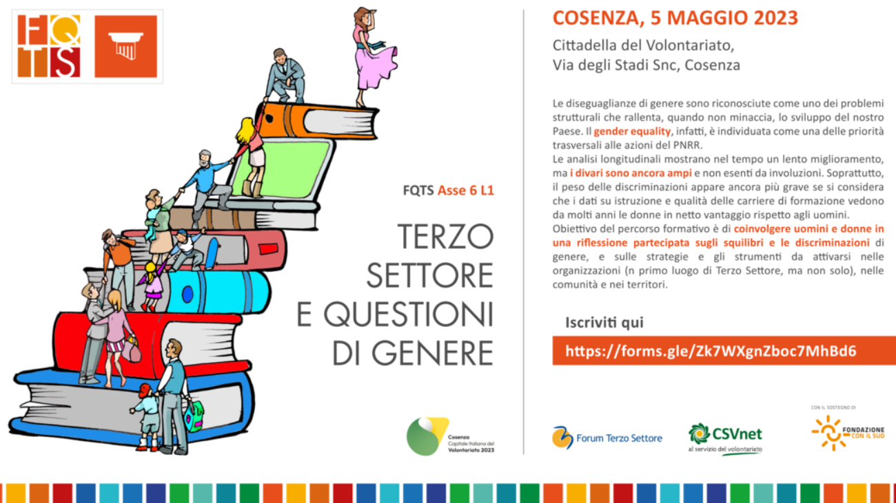Locandina evento FQTS "Terzo Settore e questioni di genere"